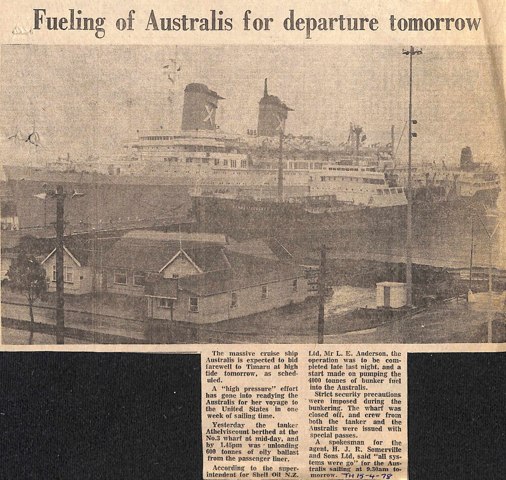 Fueling of Australis for departure tomorrow