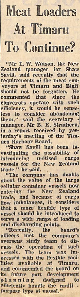 Meat Loaders At Timaru To Continue?