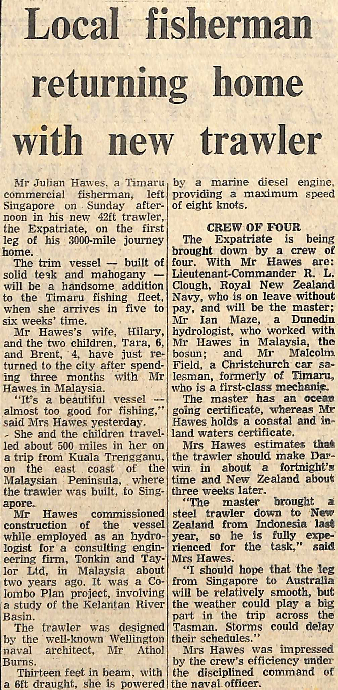 Local fisherman returning home with new trawler