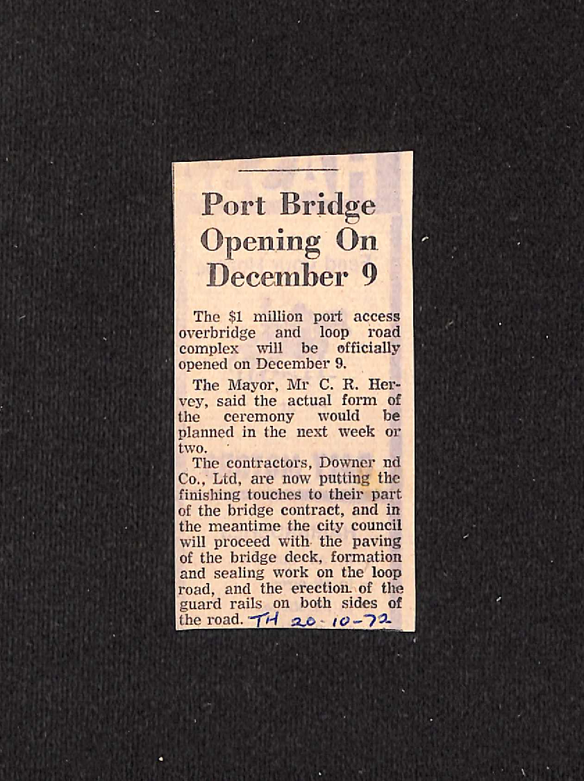 Port Bridge Opening On December 9