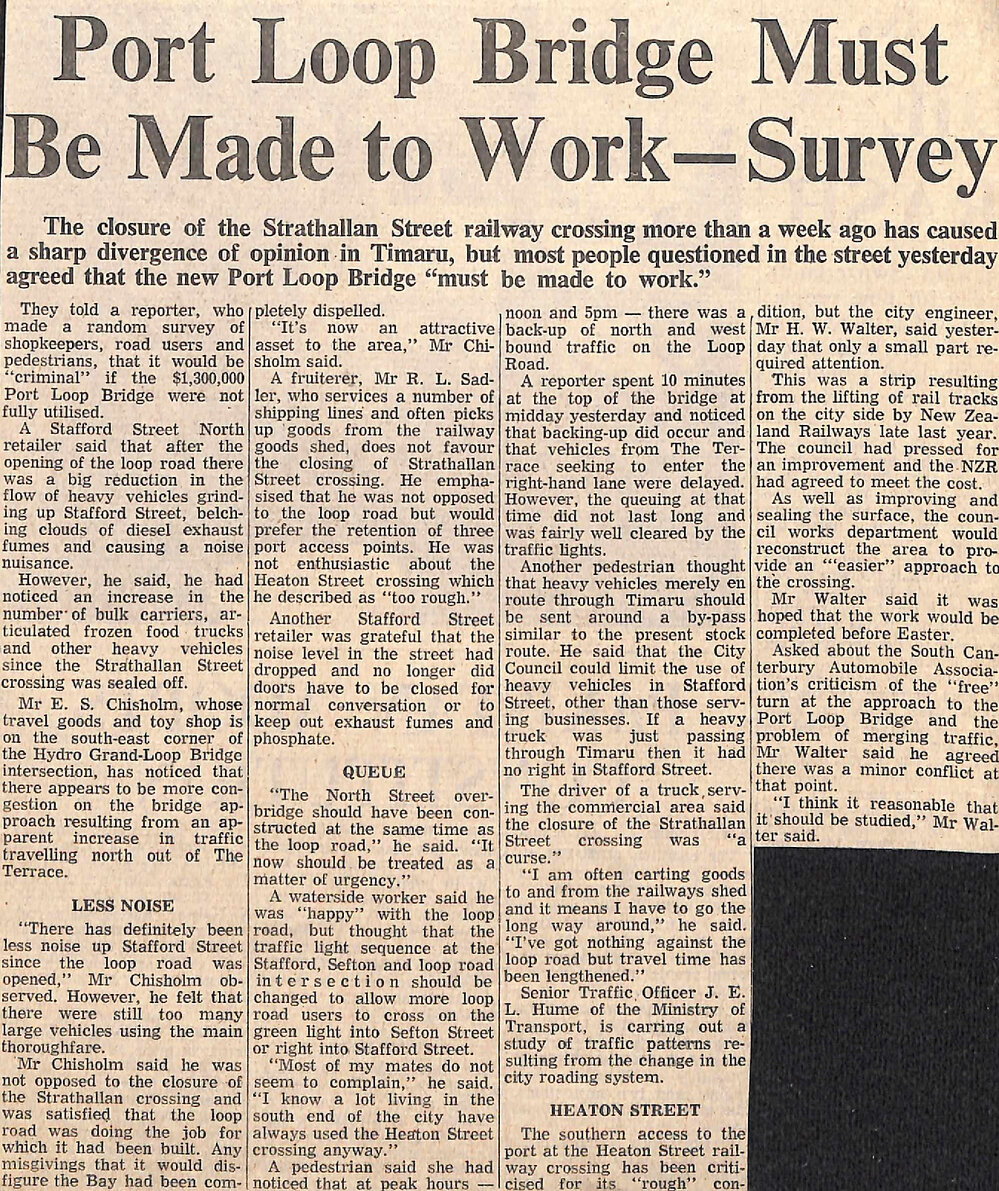 Port Loop Bridge Must Be Made to Work - Survey