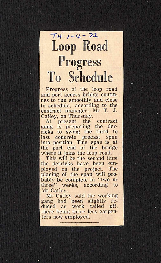 Loop Road Progress To Schedule