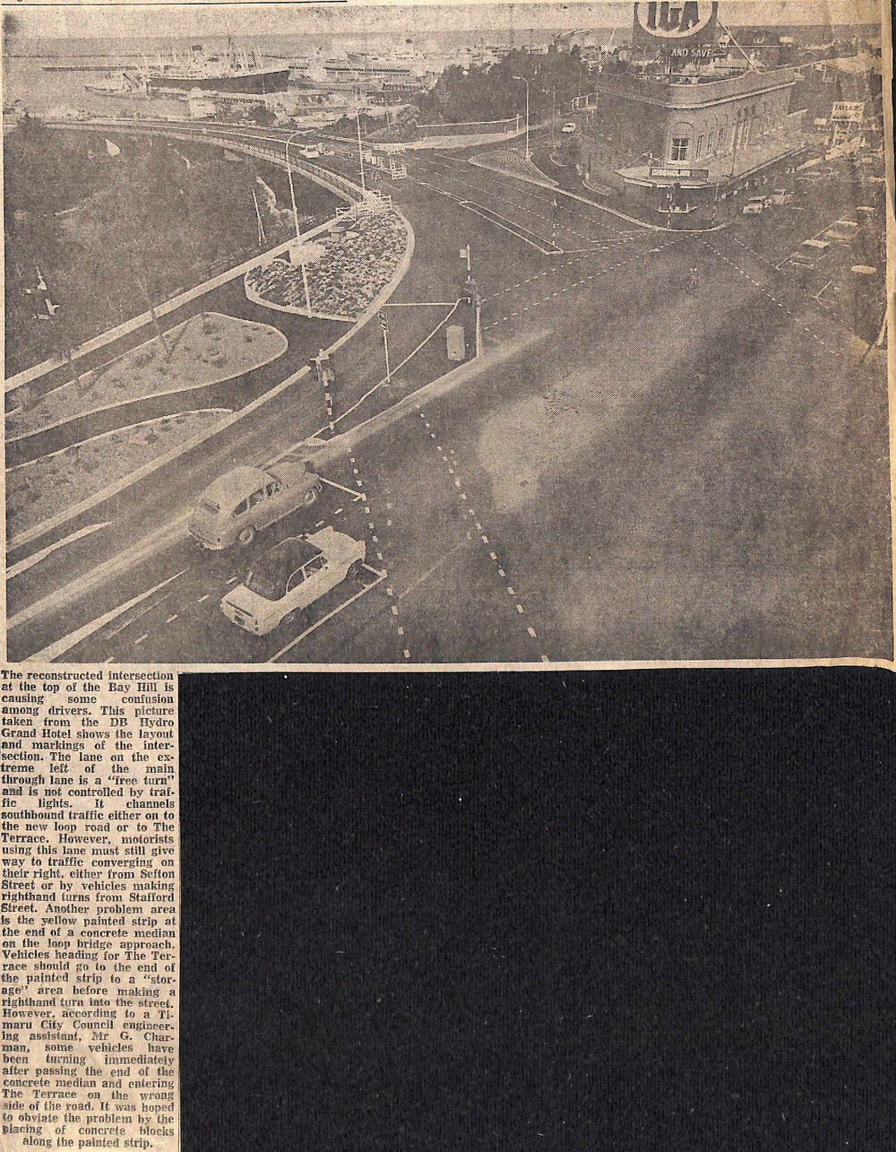 Reconstructed intersection at the top of the Bay Hill