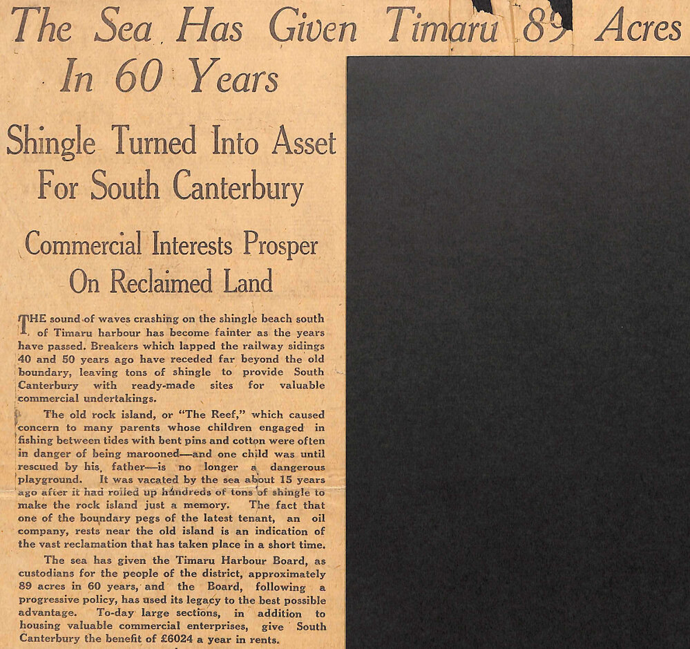 The Sea Has Given Timaru 89 Acres In 60 Years