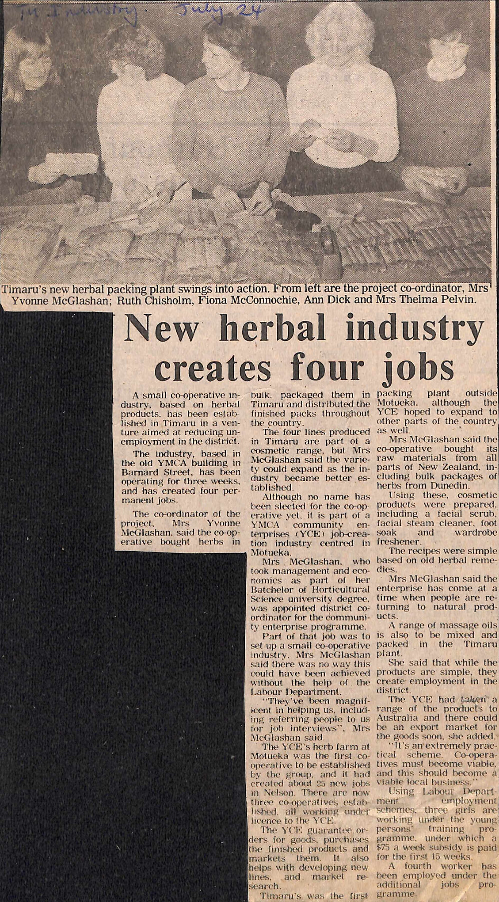 New herbal industry creates four jobs