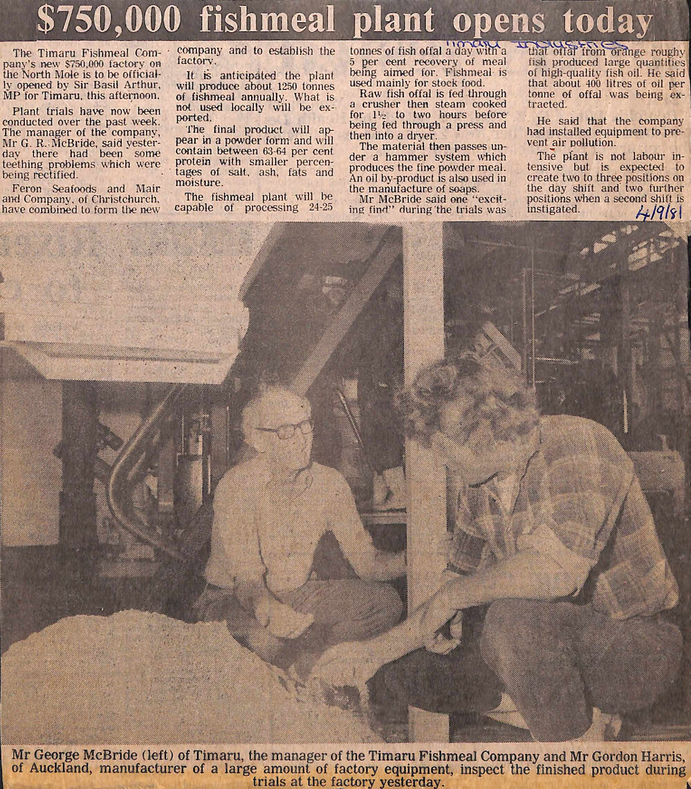 $750,000 fishmeal plant opens today