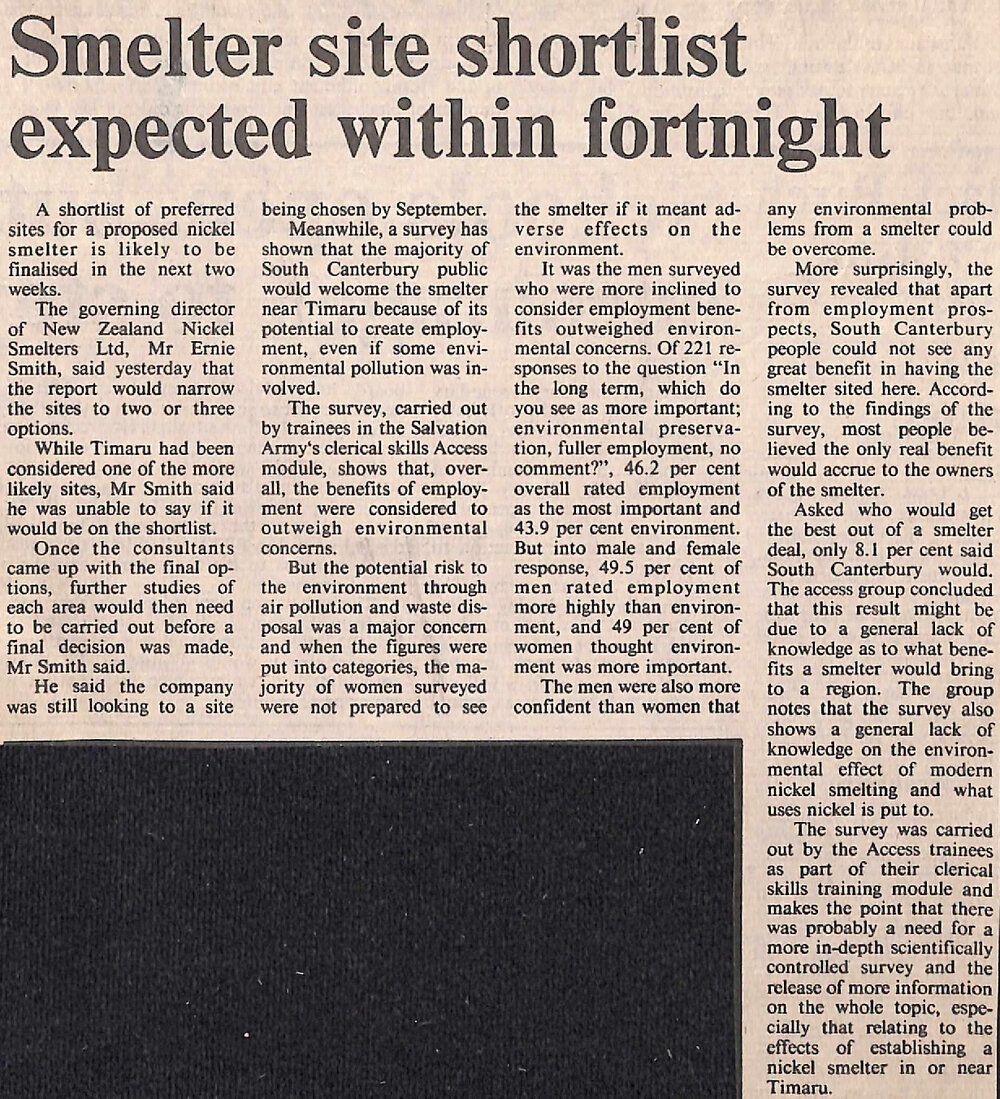 Smelter site shortlist expected within fortnight