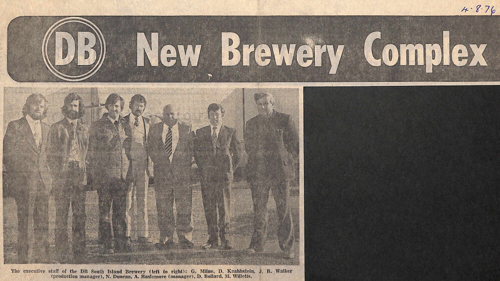 New Brewery Complex: Executive staff of new DB South Island Brewery / Stainless Steel Vats