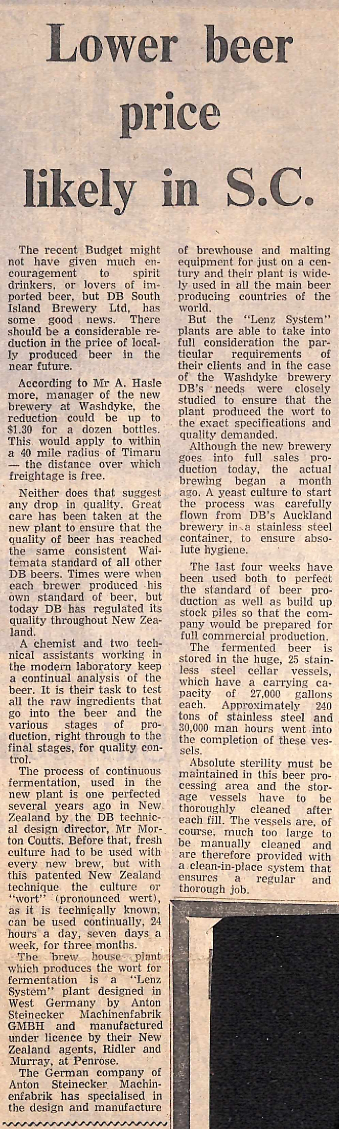 Lower beer price likely in SC