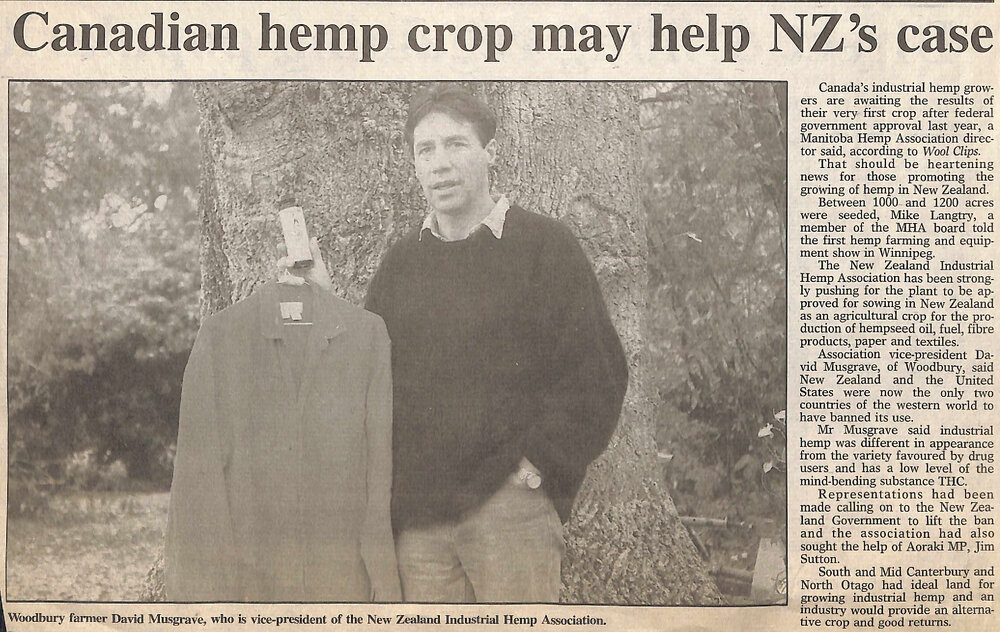 Canadian hemp crop may help NZ's case