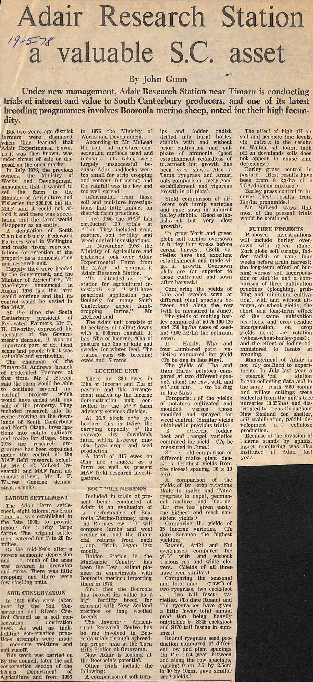 Adair Research Station a valuable SC asset