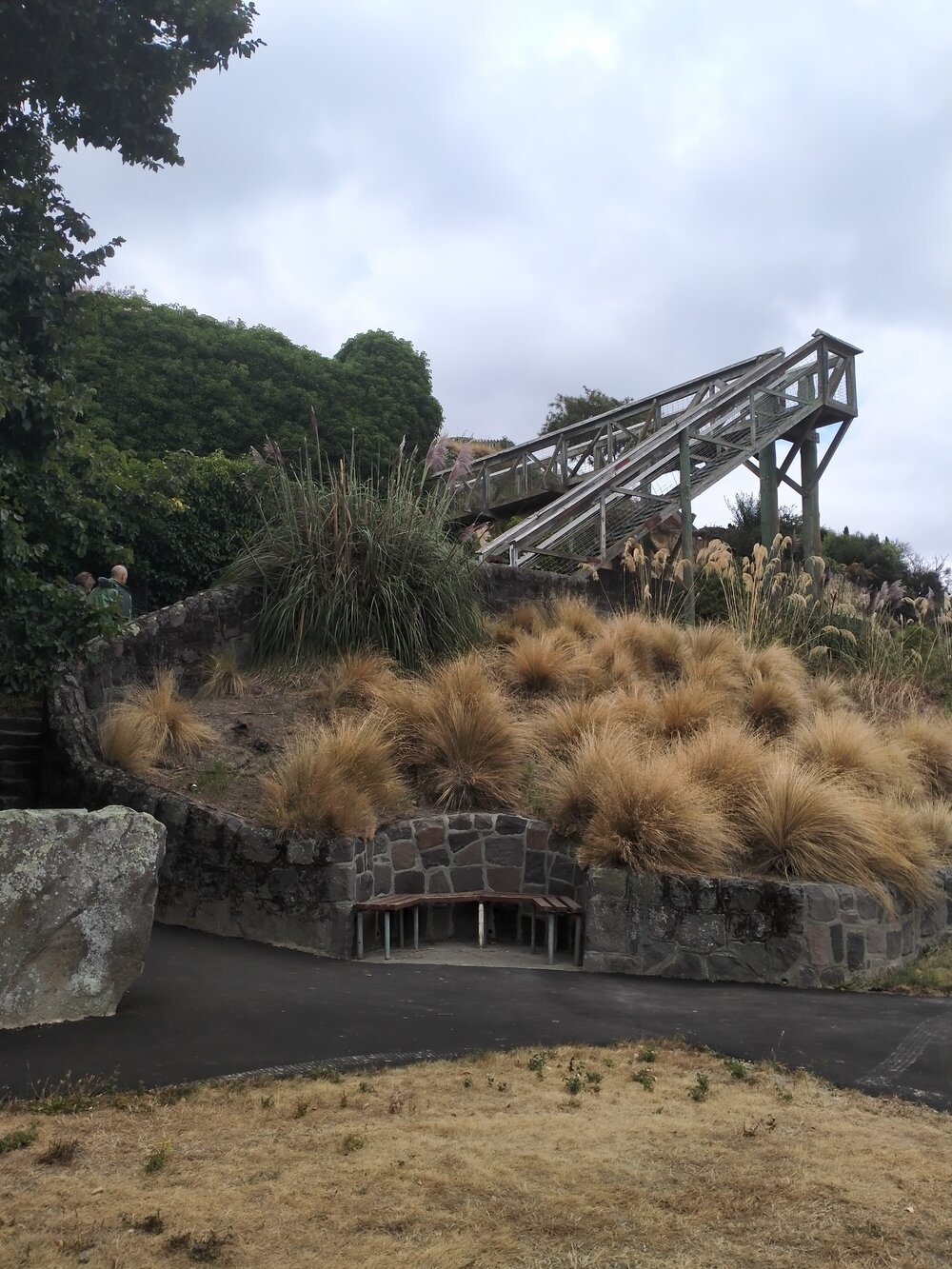 The Terrace footbridge and plaque