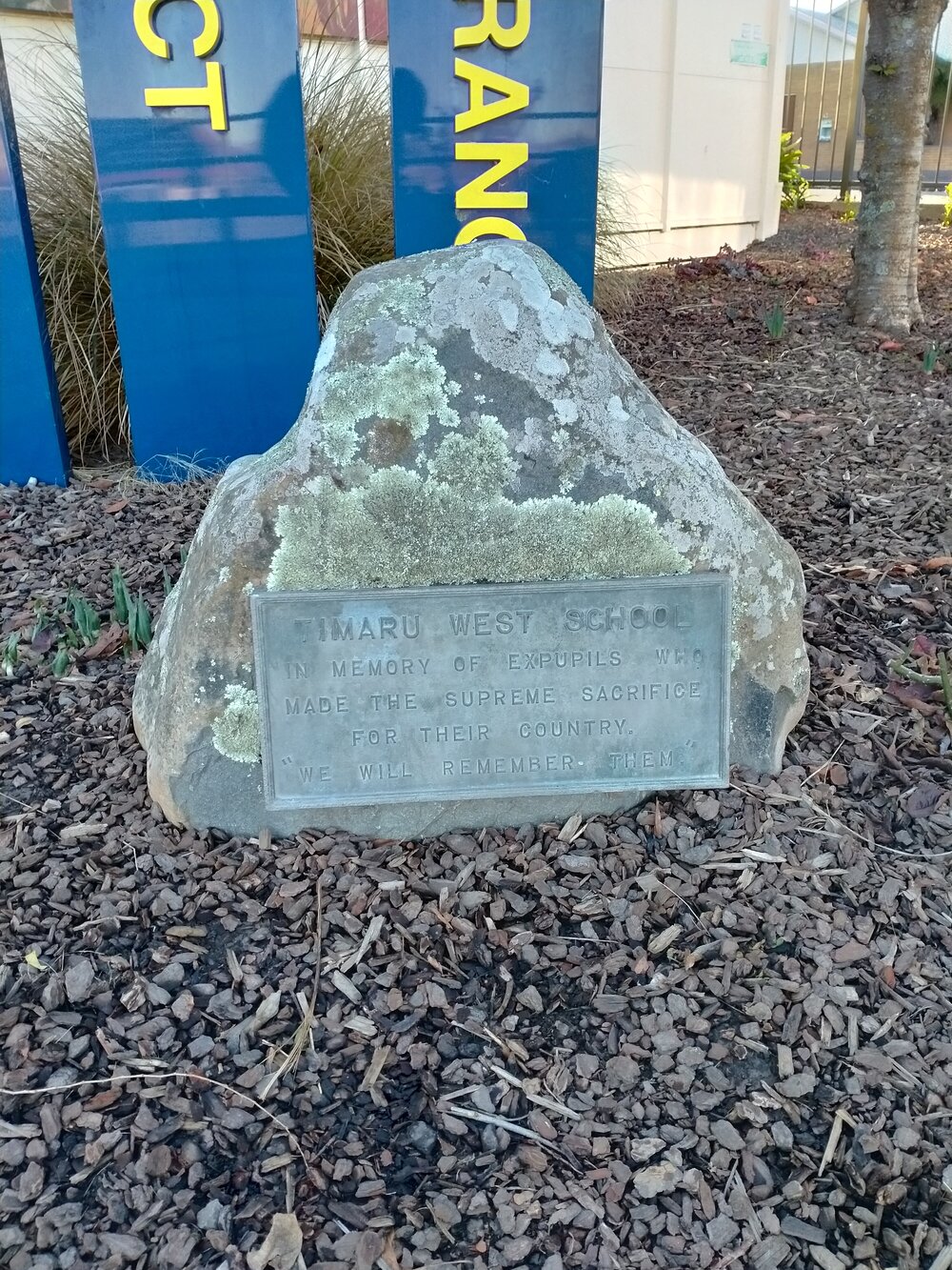 Timaru West School war memorial plaque