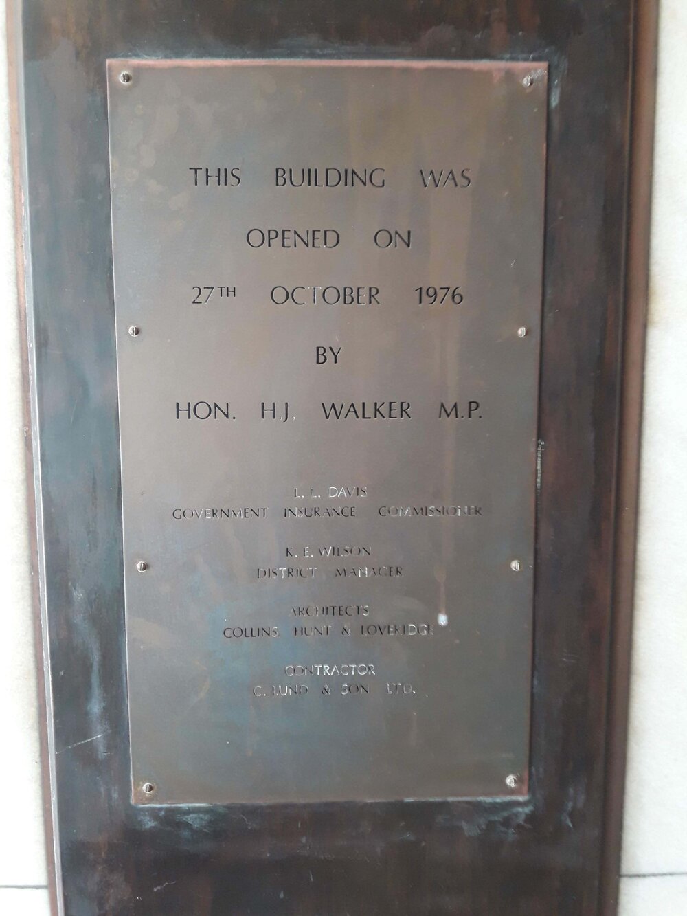 Government Life Building  plaque