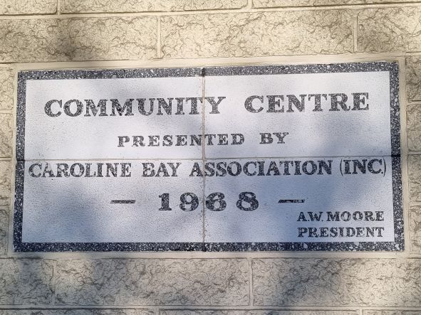 Caroline Bay Community Centre plaque
