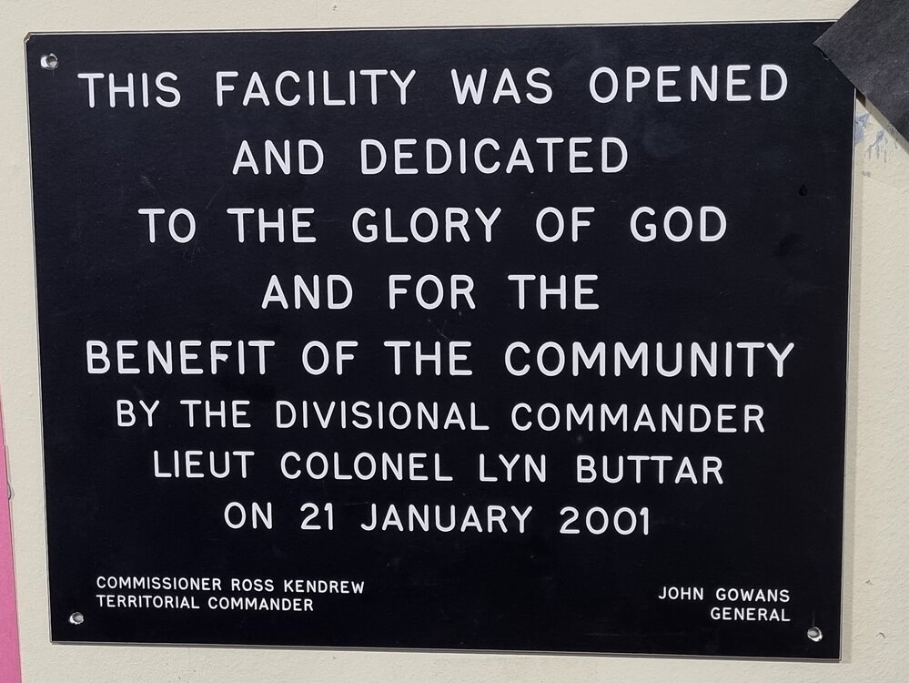 Timaru Salvation Army opening plaques