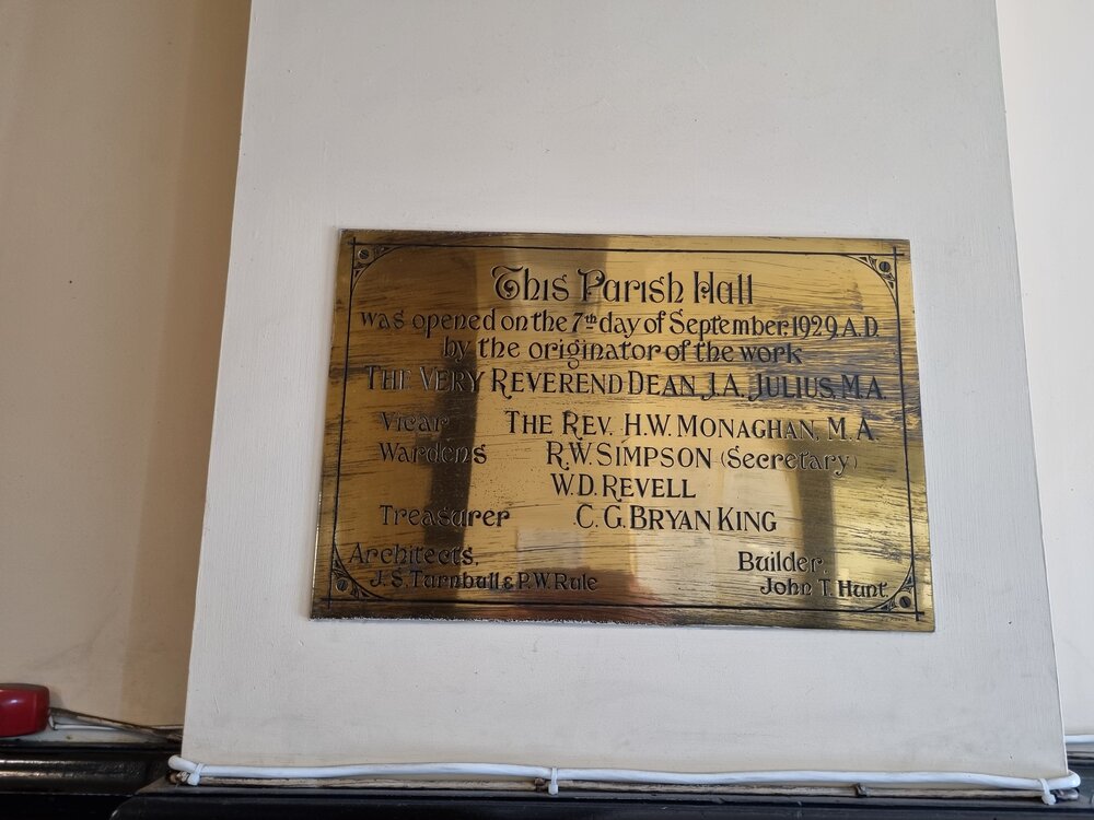 St Mary's Parish Hall plaque