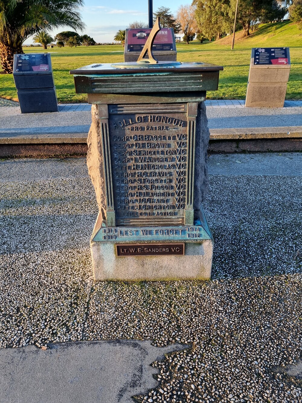 Caroline Bay Victoria Cross sundial