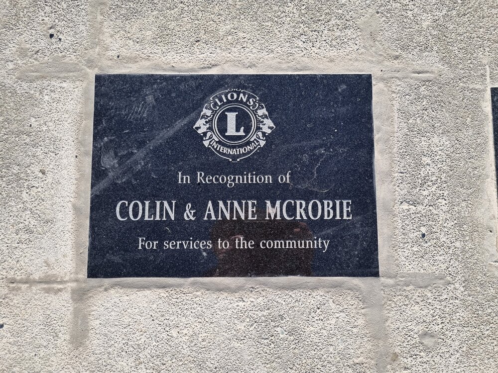 Colin &amp; Anne McRobie plaque