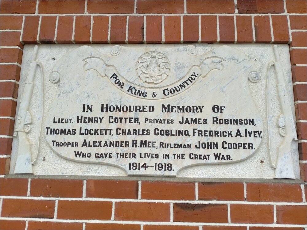 Claremont Hall war memorial plaque