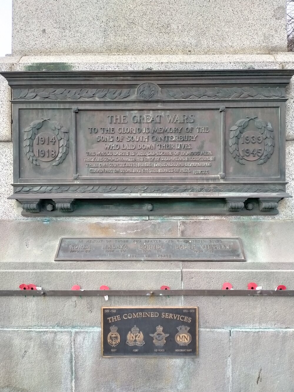 Timaru War Memorial plaques