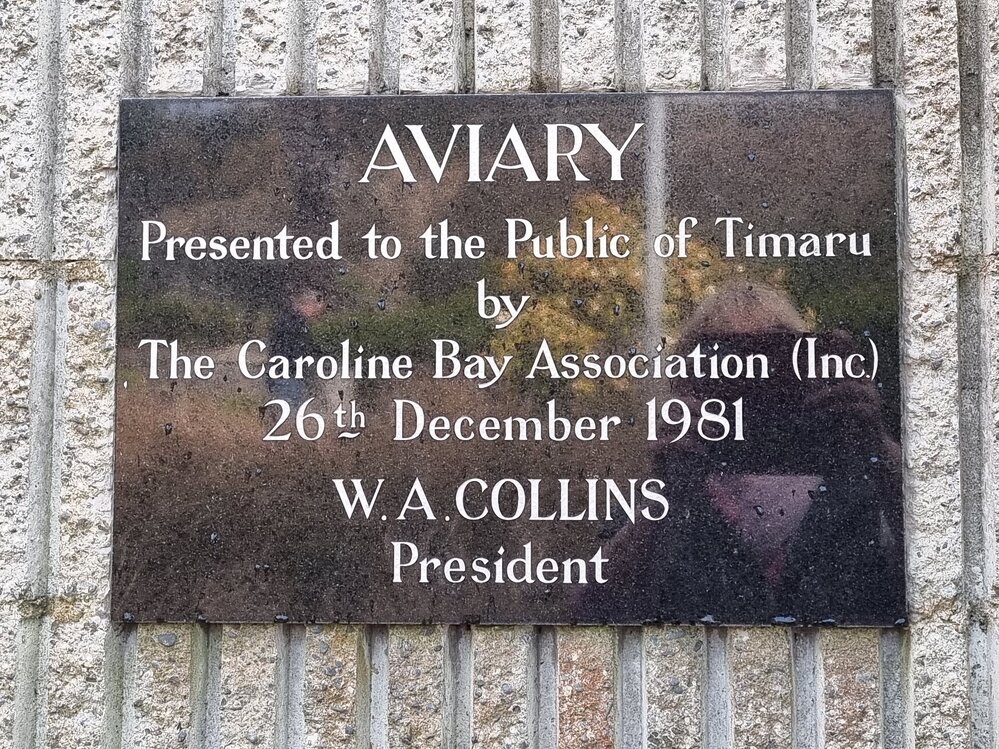 Caroline Bay Aviary plaque