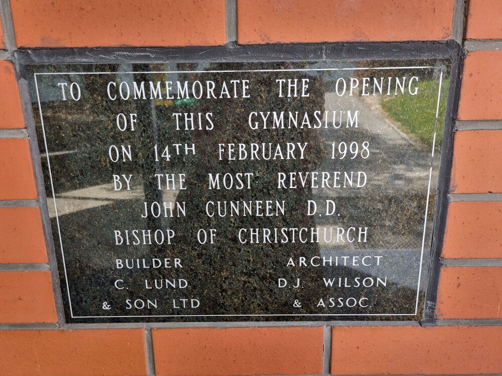 Roncalli College Gymnasium plaque