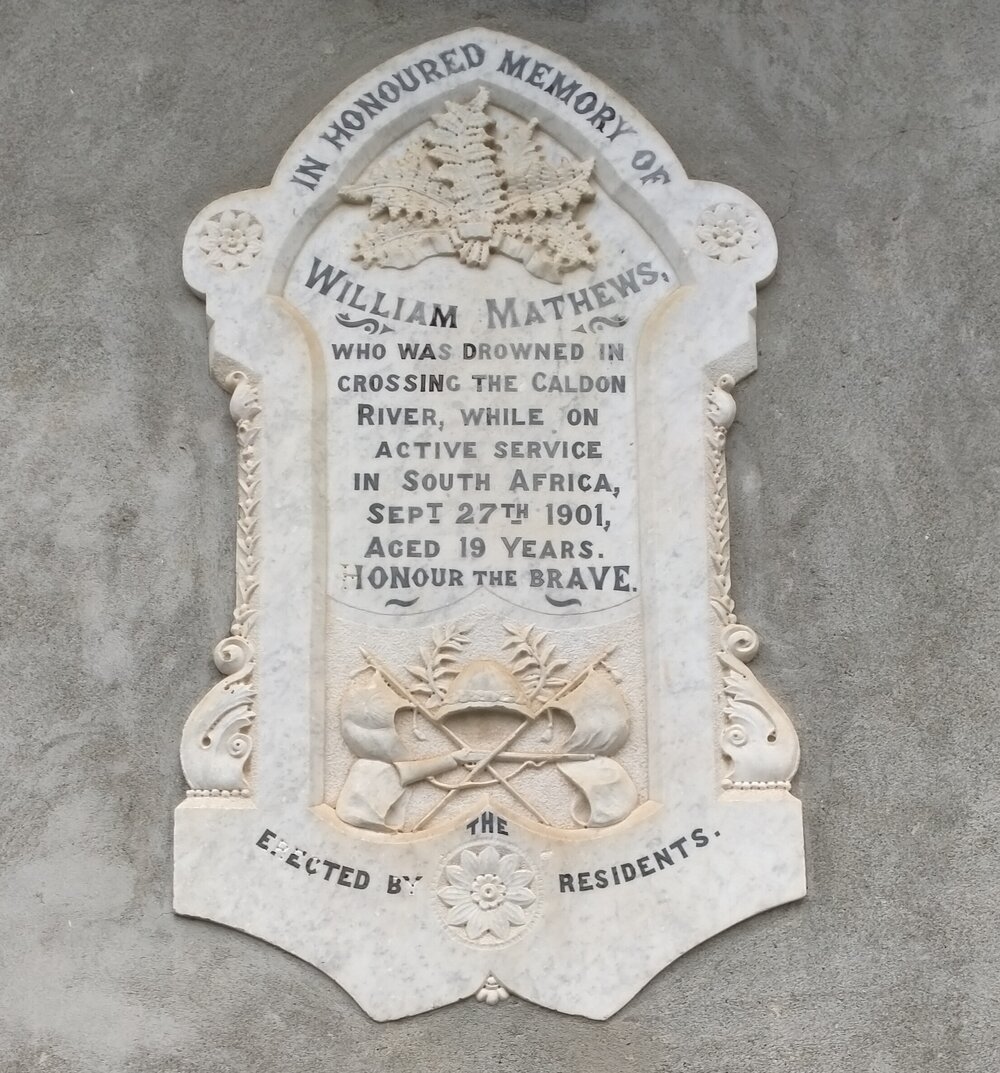 William Mathews memorial plaque