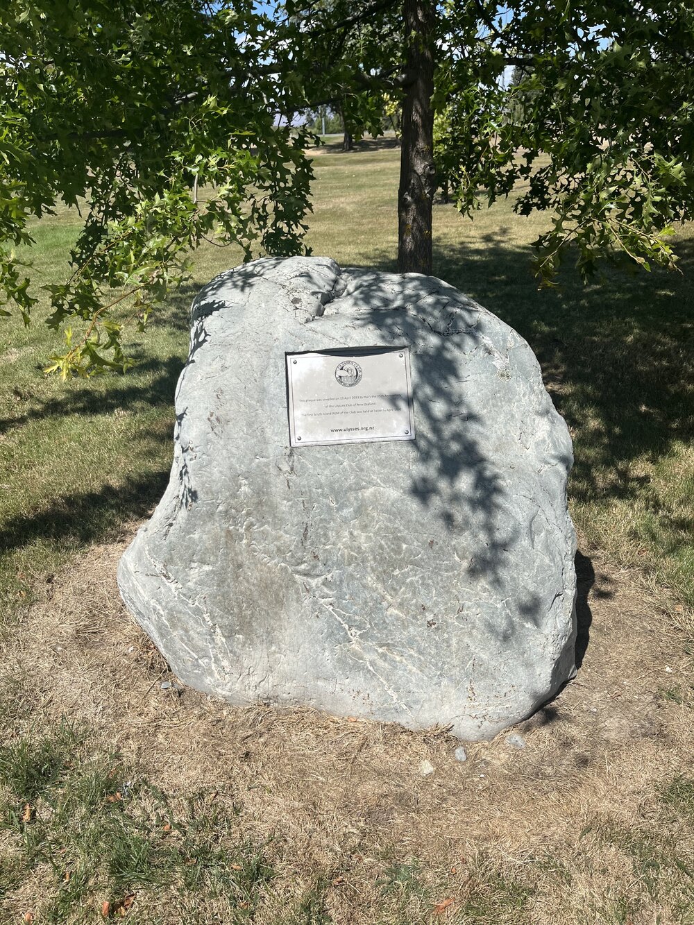 Ulysses Club plaque at Twizel