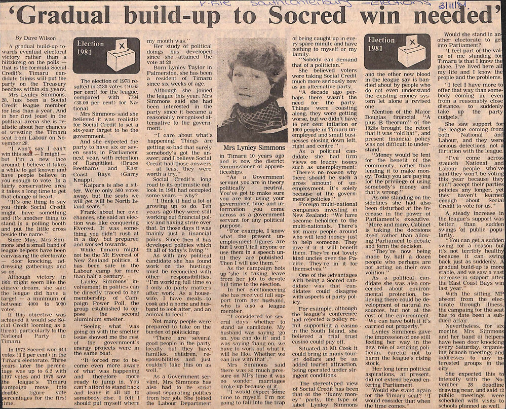  'Gradual build-up to Socred win needed'