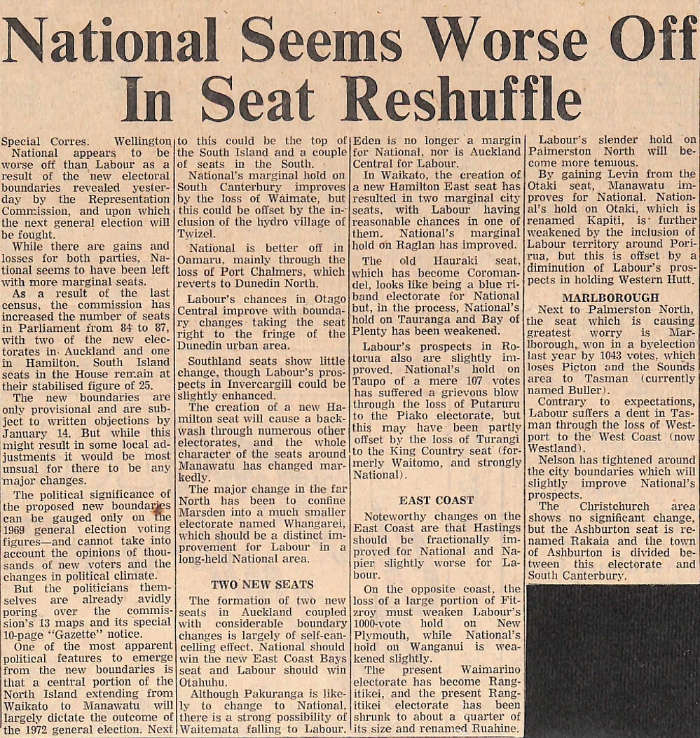 National Seems Worse Off In Seat Reshuffle