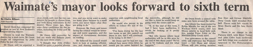 Waimate's mayor looks forward to sixth term