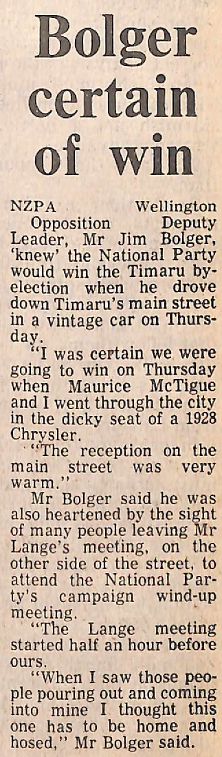 Bolger certain of win