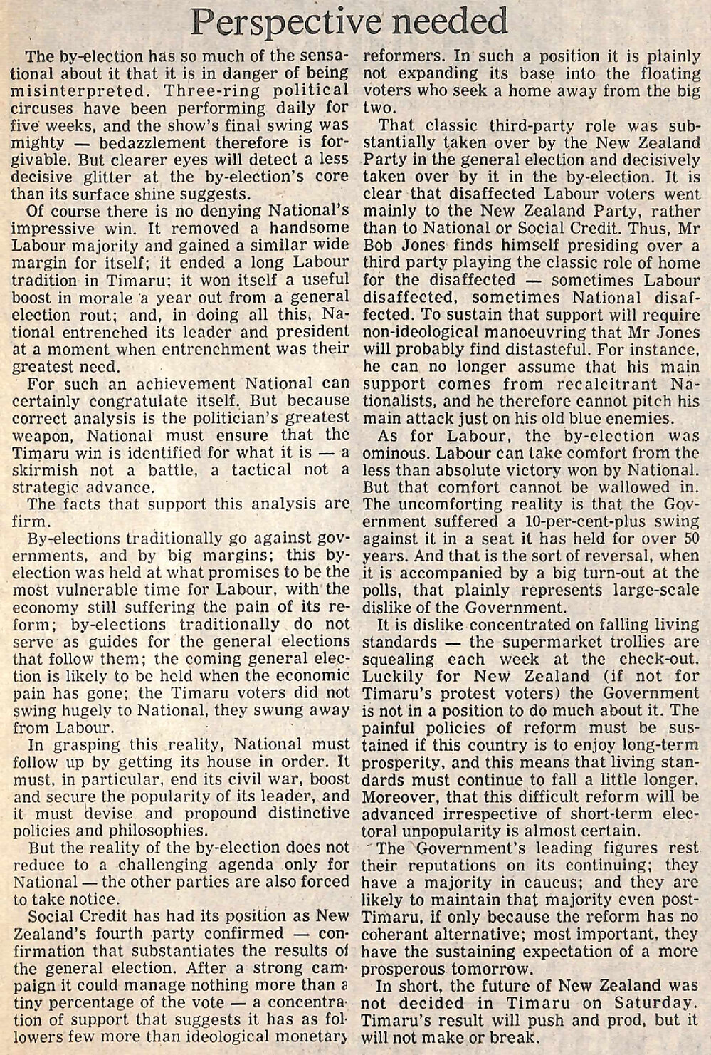 Editorial: Perspective needed