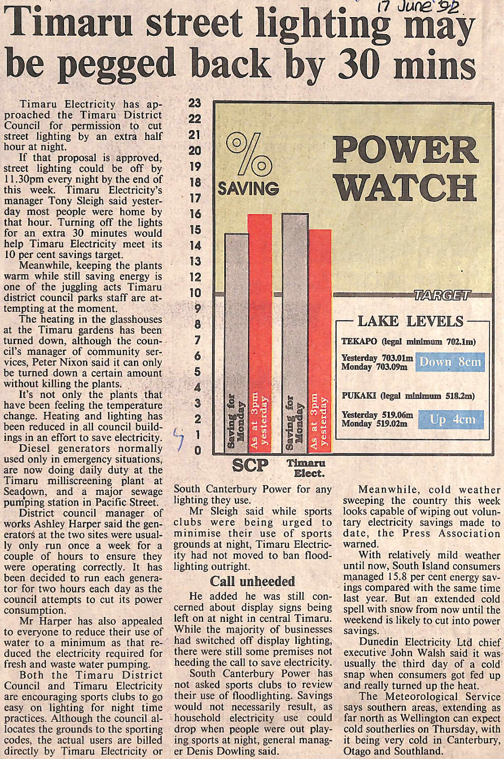 Timaru street lighting may be pegged back by 30 mins