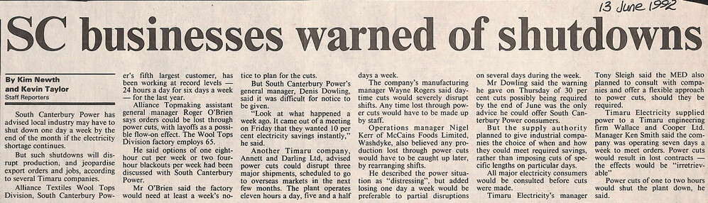 SC businesses warned of shutdowns