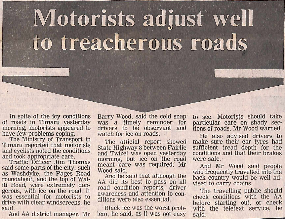 Motorists adjust well to treacherous roads