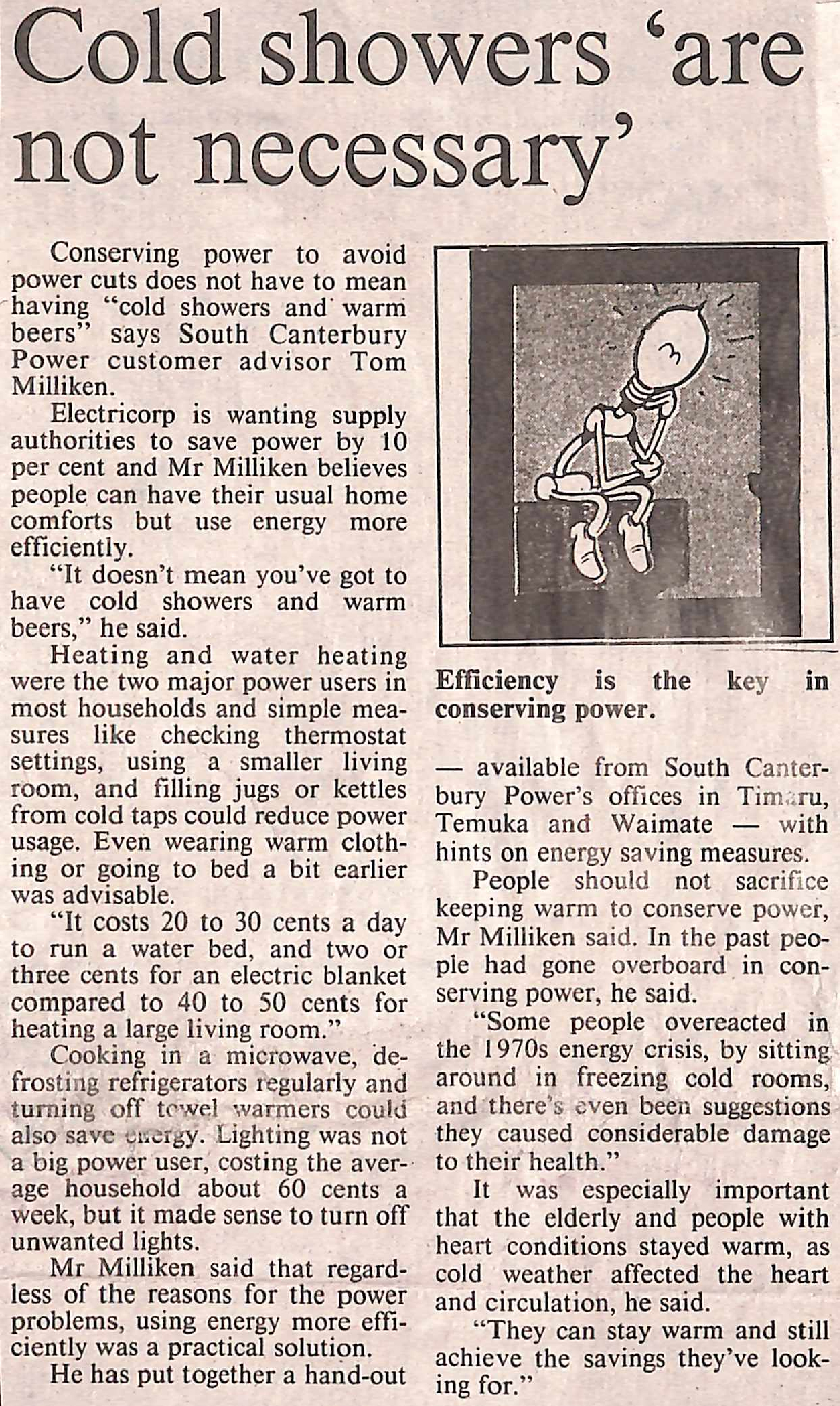 Cold showers 'are not necessary'