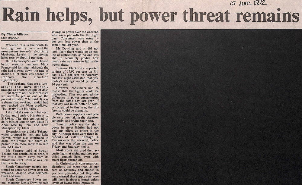 Rain helps, but power threat remains