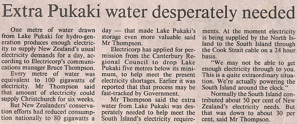 Extra Pukaki water desperately needed
