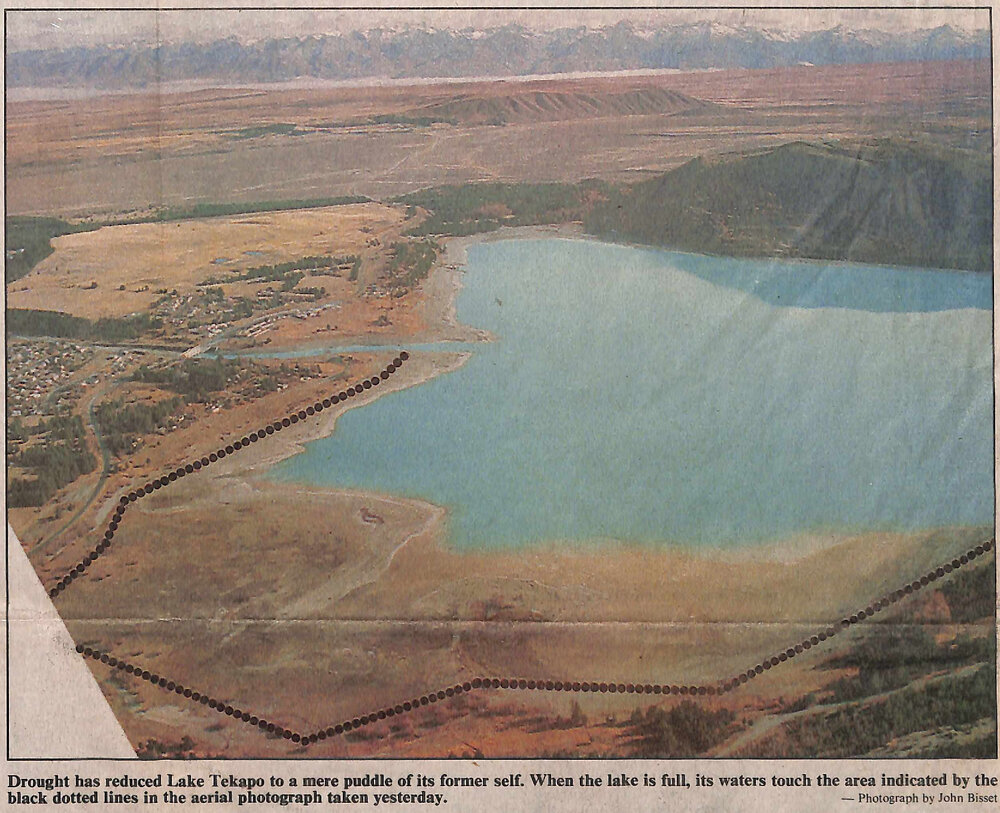Drought has reduced Lake Tekapo