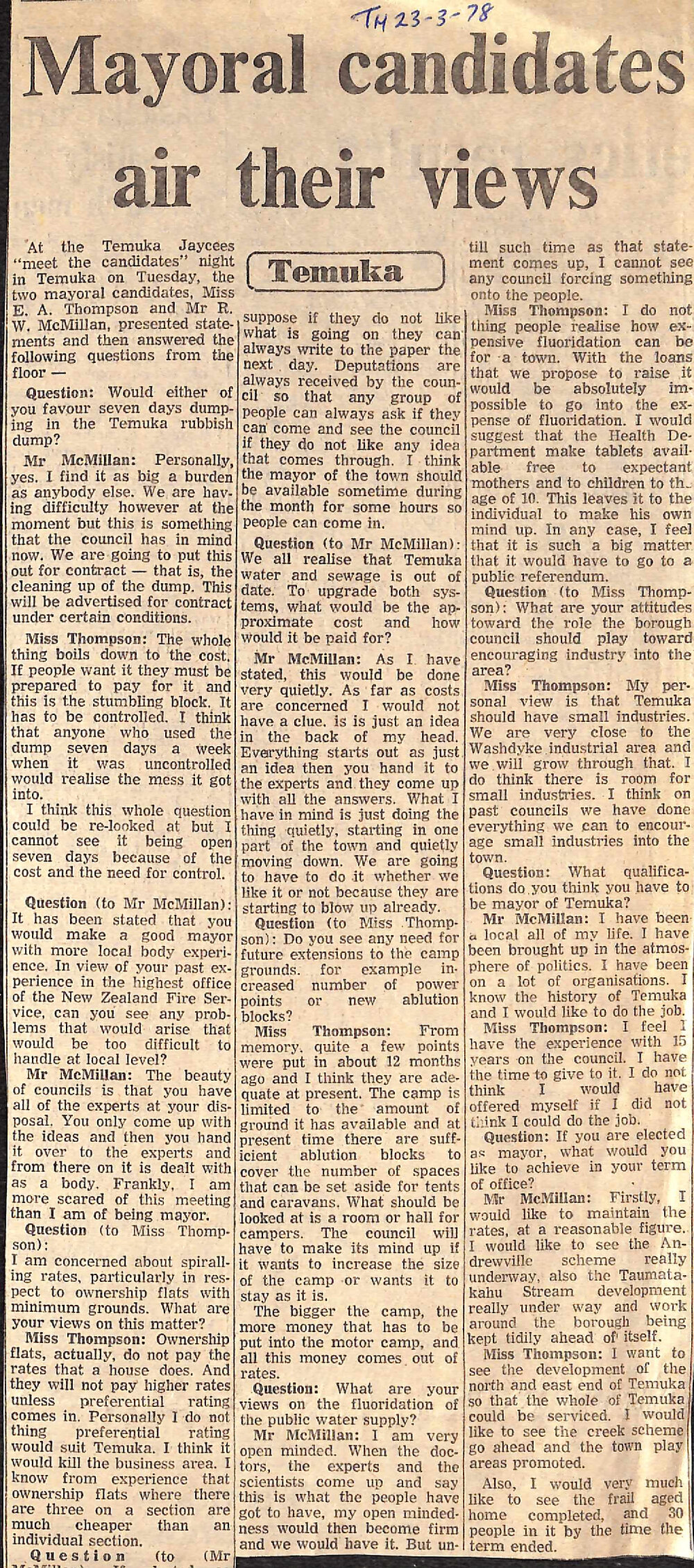 Mayoral Candidates air their views