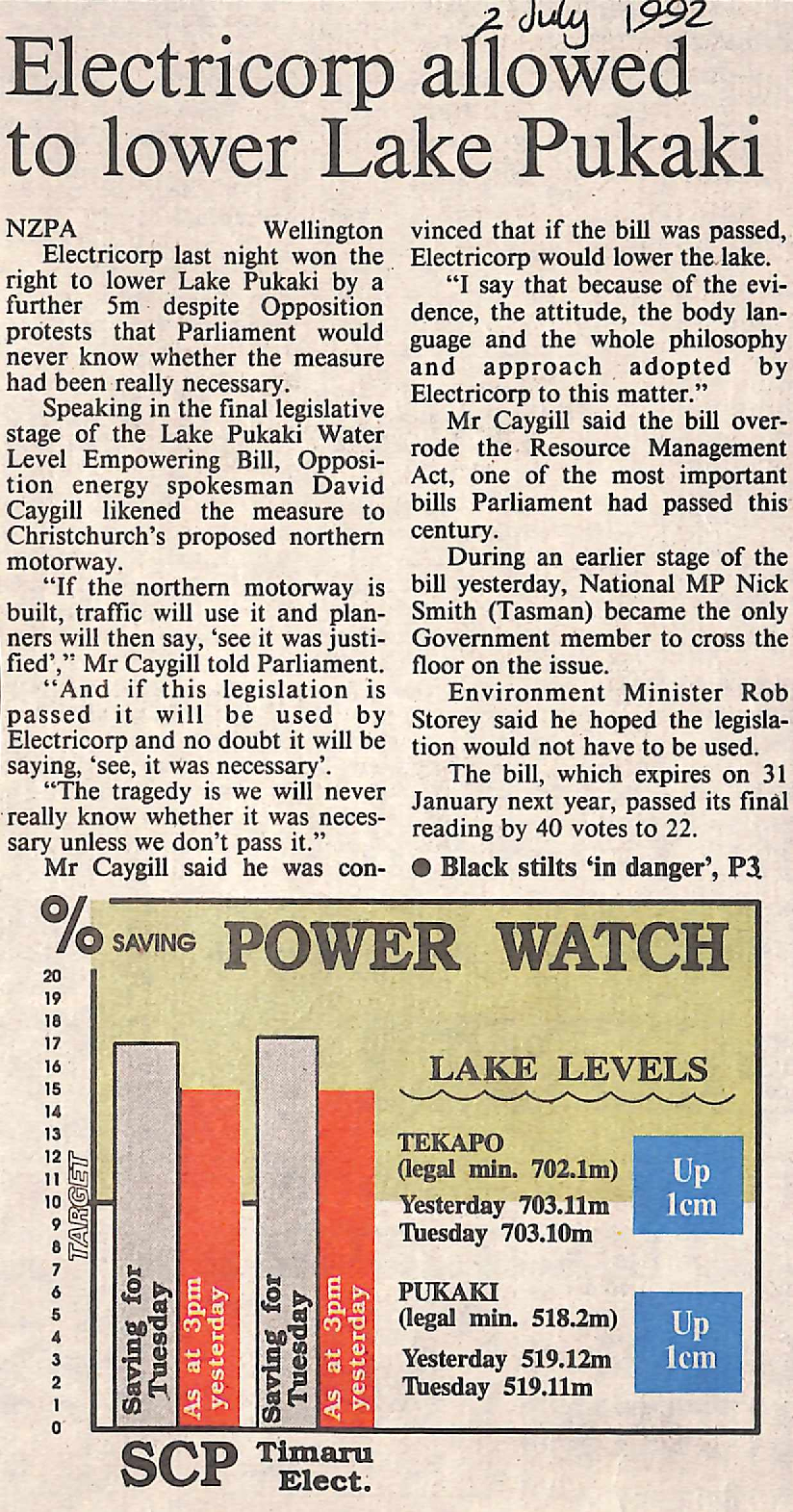 Electricorp allowed to lower Lake Pukaki