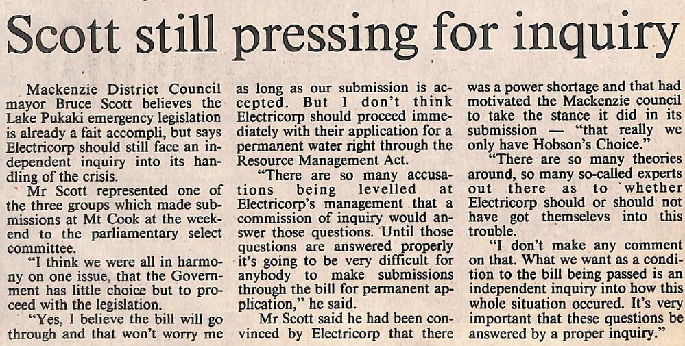 Scott still pressing for enquiry
