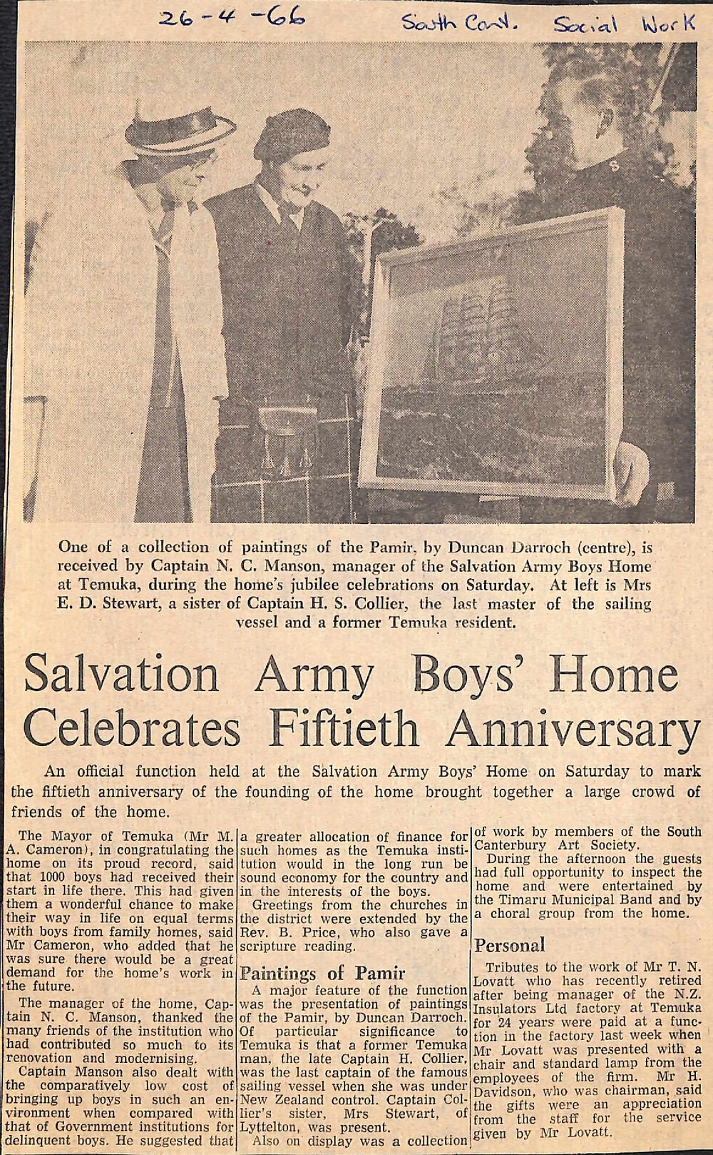 Salvation Army Boys' Home Celebrates Fiftieth Anniversary