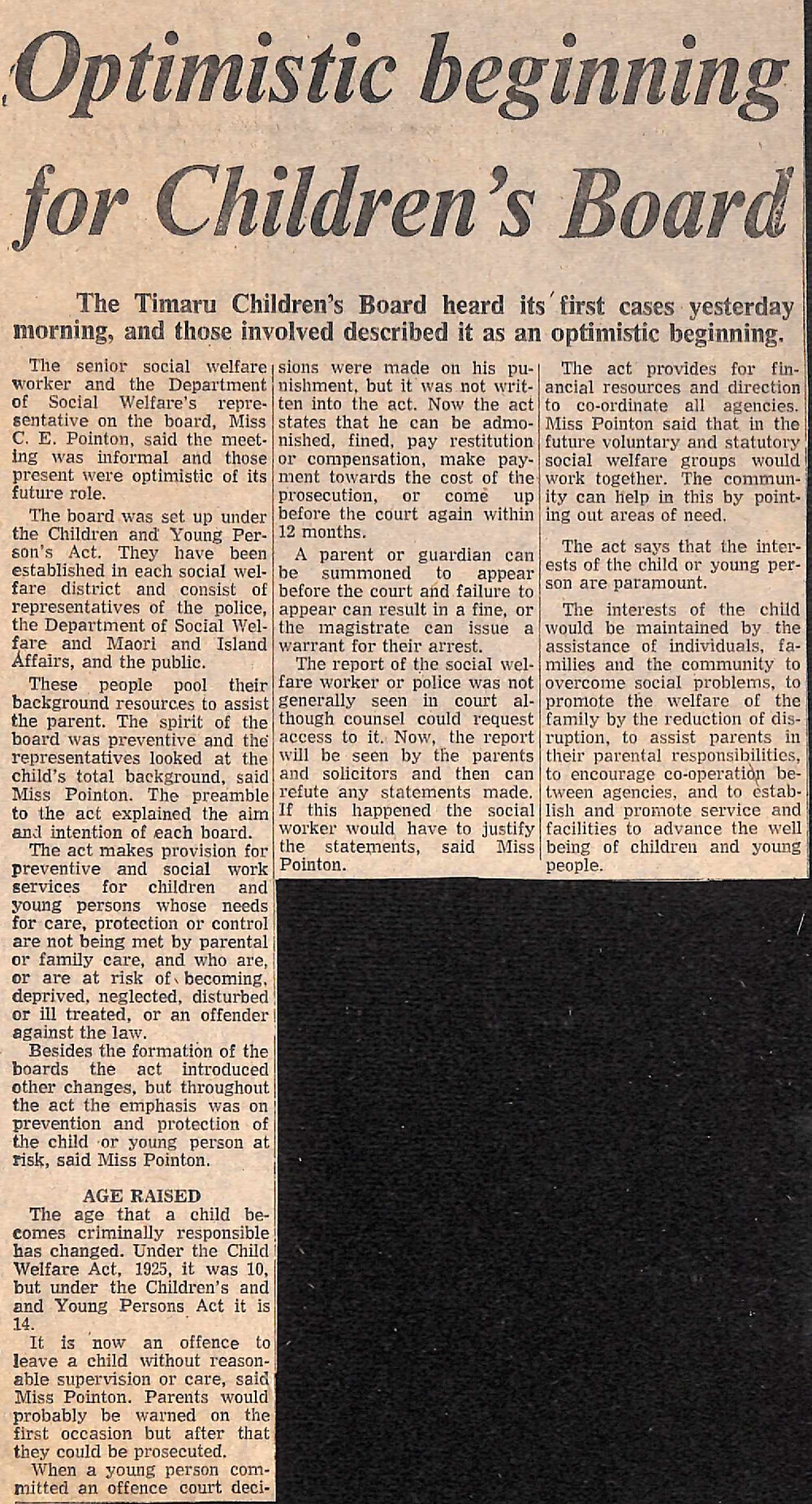 Optimistic beginning for Children's Board