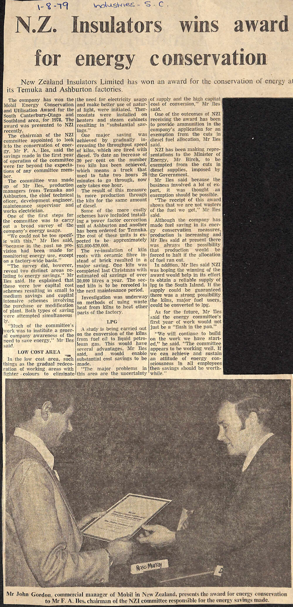 NZ Insulators wins award for energy conservation