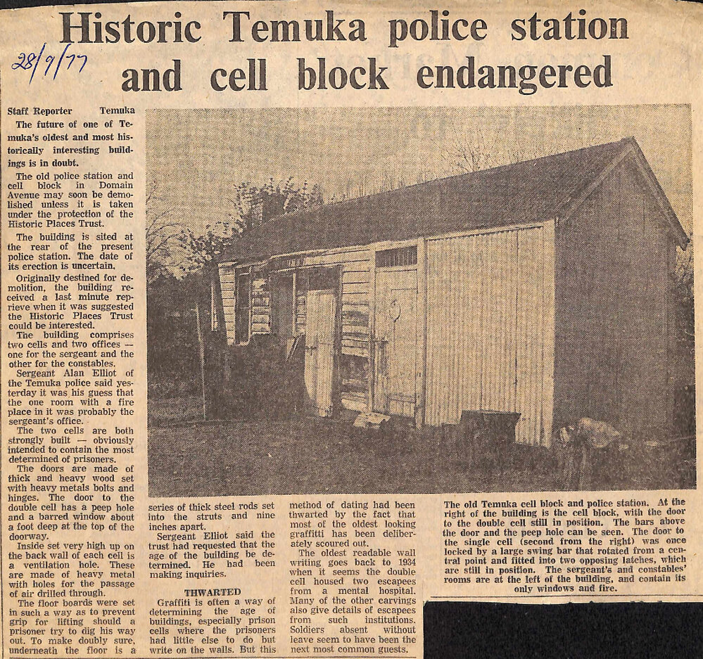 Historic Temuka police station and cell block endangered