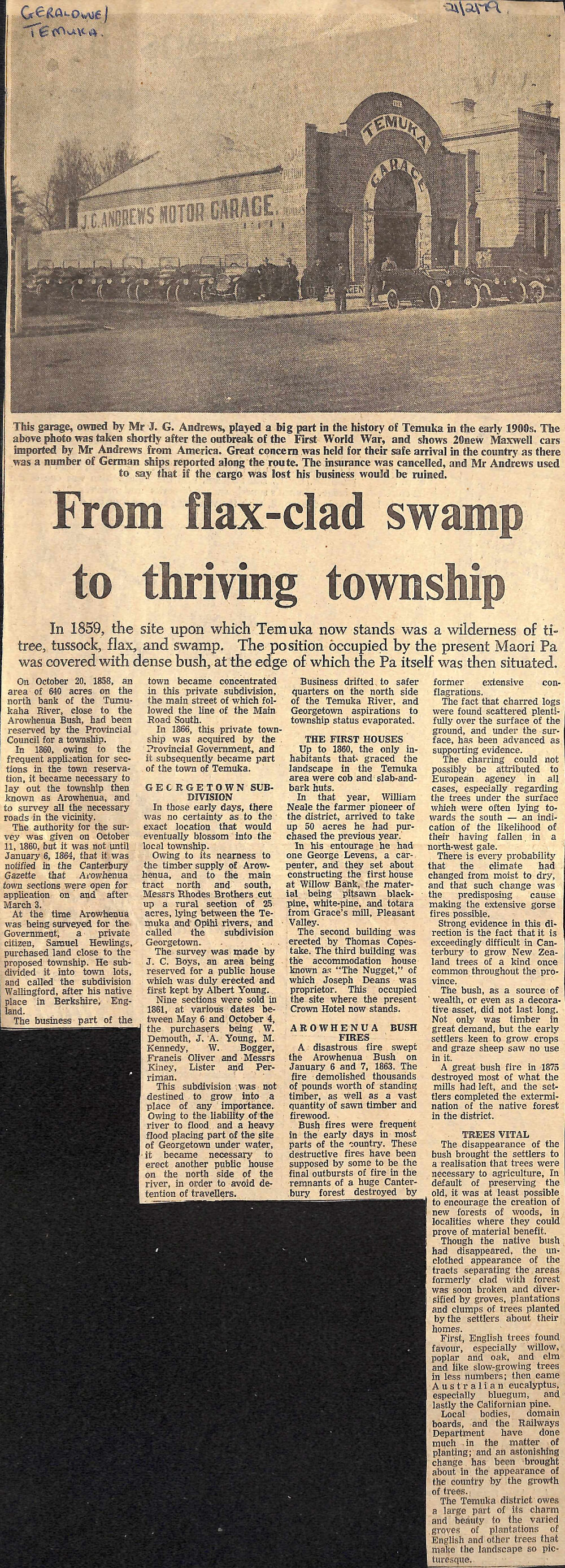 From flax-clad swamp to thriving township
