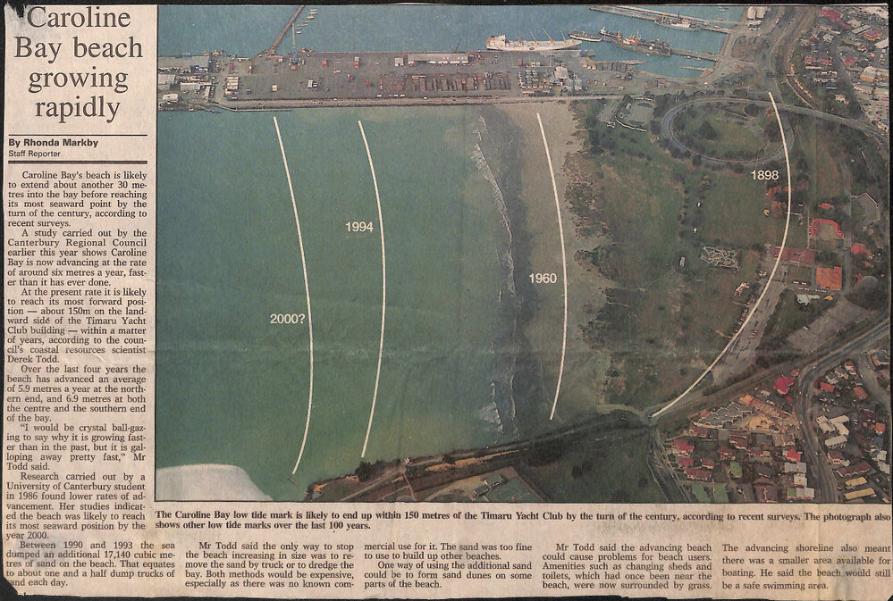 Caroline Bay beach growing rapidly